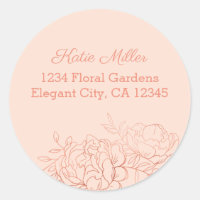 Rose Gold Floral Sketched Line Art-Adresse