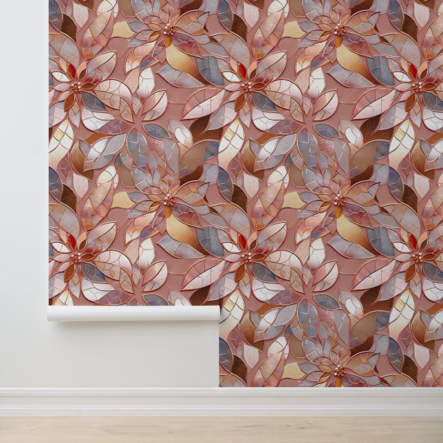 Rose Gold Floral Tapete (Anwendung)