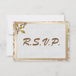 Rose Gold Floral und Linen Wedding RSVP