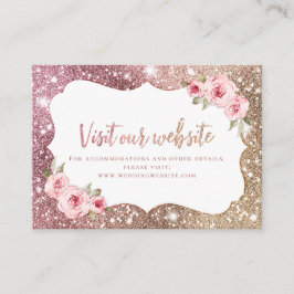 Rose Gold Floral Website Beipackkarte Platzkarte
