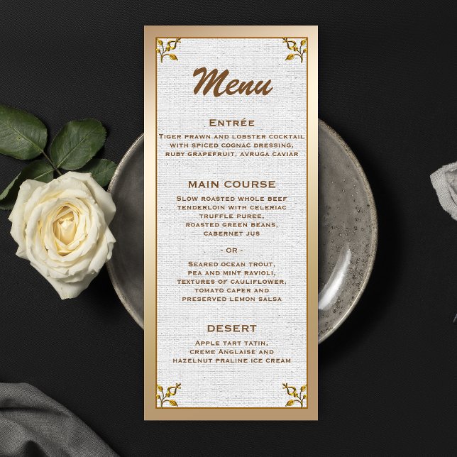 Rose Gold Floral Wedding Reception Menu (Créateur téléchargé)