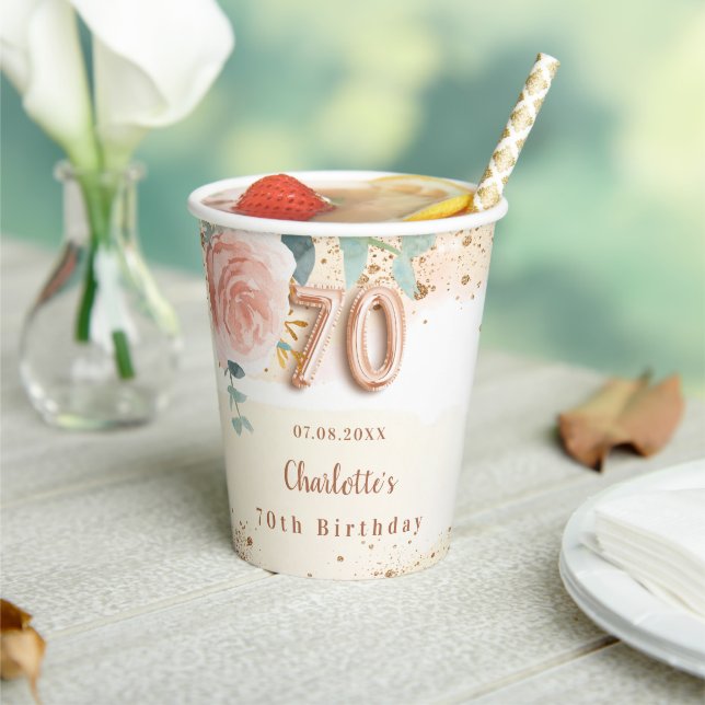 Rose Gold florals aus dem 70. Pappbecher (In Situ)