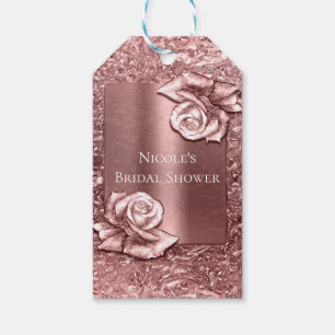 Rose Gold Flüssig-Chrom-Metallic-Blumen-Chic-Party Geschenkanhänger