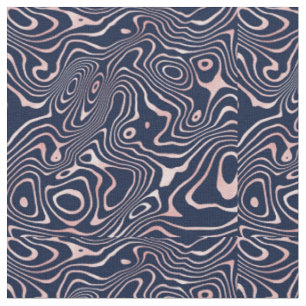 Rose Gold flüssige wirbeln Abstrakt blaues Design Stoff