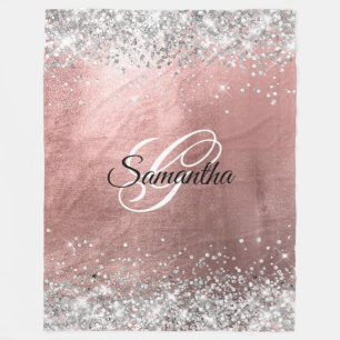 Rose Gold Fohlen Silver Glitzer Extravagant Mit Mo Fleecedecke