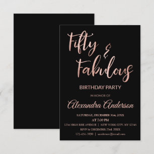Rose Gold Foil 50 und fabelhaft Einladung
