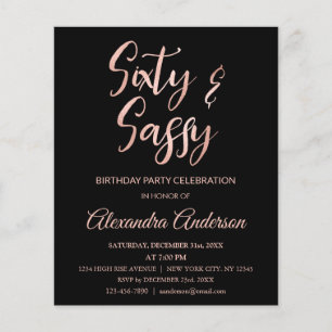 Rose Gold Foil 60 Sixty Sassy Geburtstag