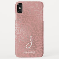 Rose Gold Foil Animal Muster Monogramm