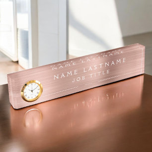 Rose Gold Foil   Berufliches Rosa Namensplakette