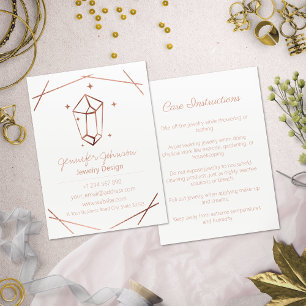 Rose Gold Foil Bijouterie Carte de visite blanc