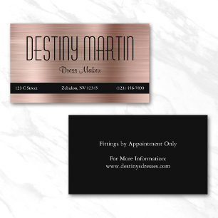 Rose Gold Foil Black Contact Bar Visitenkarte