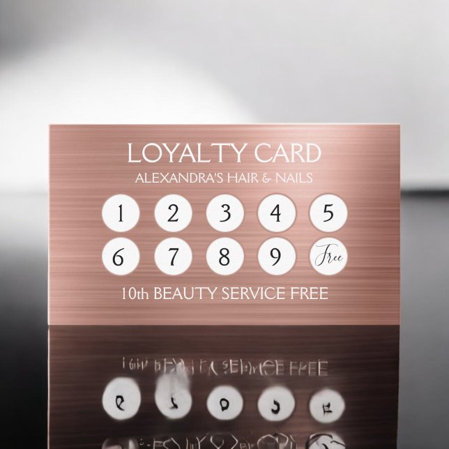 Rose Gold Foil | Blush Pink Foil Loyalty Punch Treuekarte (Von Creator hochgeladen)