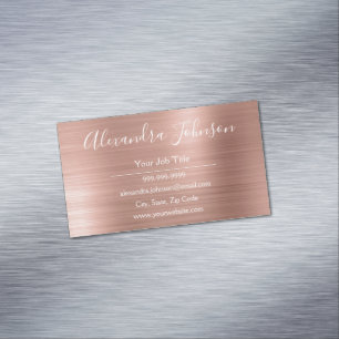 Rose Gold Foil   Blush Pink Foil Modern Magnetische Visitenkarte