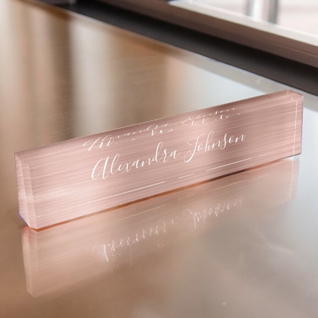 Rose Gold Foil | Blush Pink Foil Modern Namensplakette (Von Creator hochgeladen)