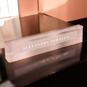 Rose Gold Foil   Blush Pink Foil Modern Namensplakette
