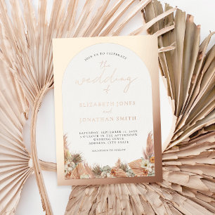 Rose Gold Foil Boho Floral Moderne Hochzeit Folieneinladung