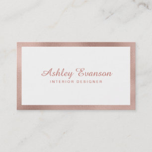 Rose Gold Foil Border Business Card Visitenkarte