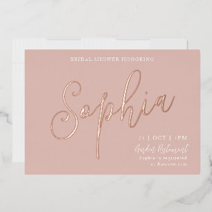 Rose Gold Foil Brautparty Folieneinladung