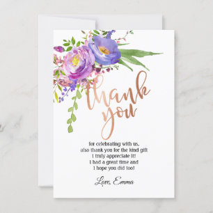 Rose Gold Foil, carte de remerciements