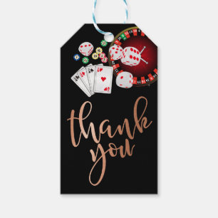 Rose Gold Foil , Casino, vielen Dank Tag Geschenkanhänger