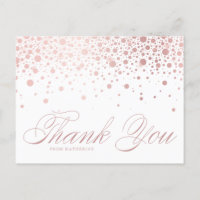 Rose Gold Foil Confetti Dots Vielen Dank