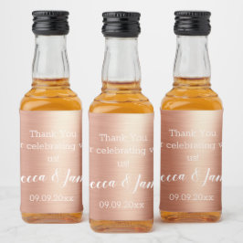 Rose Gold Foil Danke Gastgeschenk Hochzeit Alkoholflaschenetikett