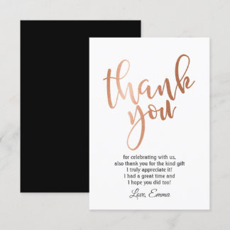 Rose Gold Foil , danke Karte