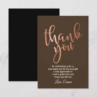 Rose Gold Foil , danke Karte