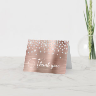 Rose Gold Foil Diamond Confetti 50. Geburtstag Dankeskarte