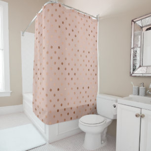 Rose Gold Foil Dots Muster Duschvorhang