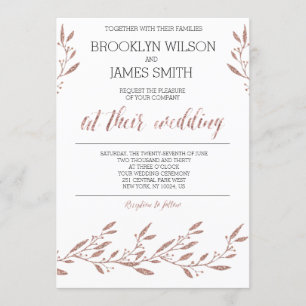 Rose Gold Foil Effekt Hochzeitseinladungen Einladung
