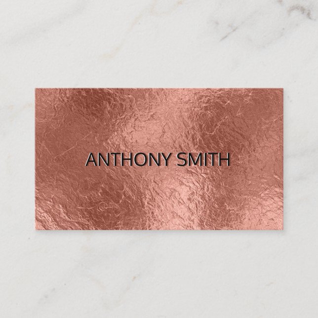 Rose Gold Foil | Eleganter metallischer Hintergrun Visitenkarte (Vorderseite)