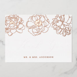 Rose Gold Foil Floral Hochzeit Danke Karte