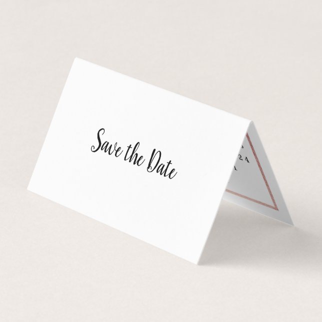 Rose Gold Foil Foto Kalender Save the Date Karte (Vorderseite)