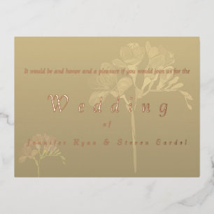 Rose Gold Foil Fresia Hochzeit Einladungen