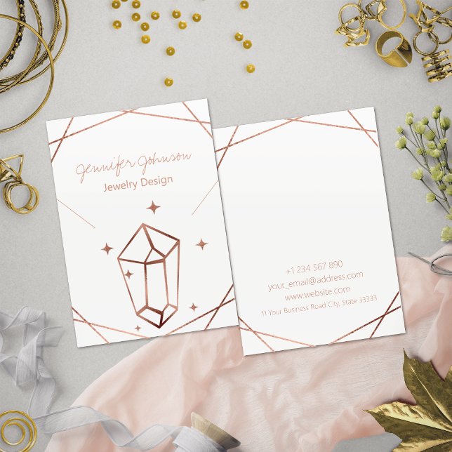 Rose Gold Foil Geometric Necklace Display Card Visitenkarte (Von Creator hochgeladen)