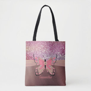 Rose Gold Foil Glitterie Dekorative Bow Girlaname Tasche