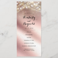 Rose Gold Foil Glitzer Hochzeitsprogramme