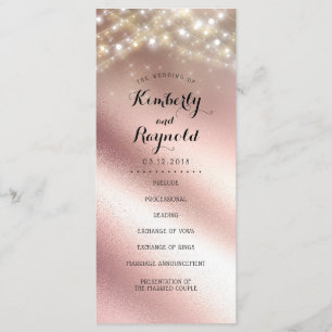 Rose Gold Foil Glitzer Hochzeitsprogramme Programm