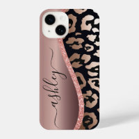 Rose Gold Foil Leopard Print