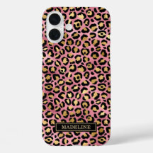 Rose Gold Foil Leopard Print Monogrammed
