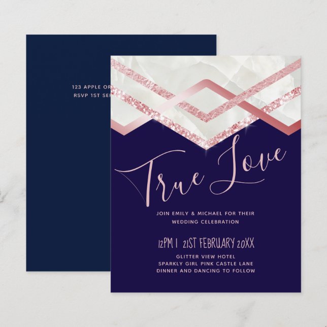Rose Gold Foil Look Geometric Wedding (Vorne/Hinten)