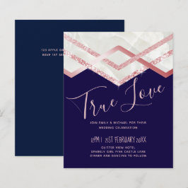 Rose Gold Foil Look Geometric Wedding