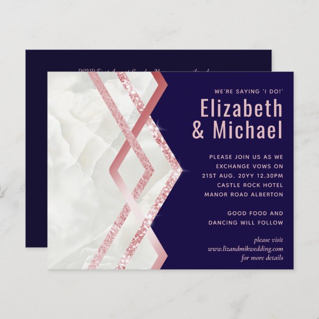 Rose Gold Foil Look Geometric Wedding (Vorne/Hinten)