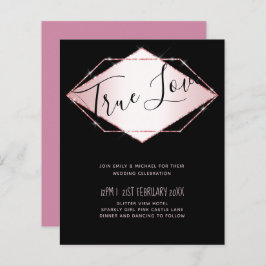 Rose Gold Foil Look Geometric Wedding