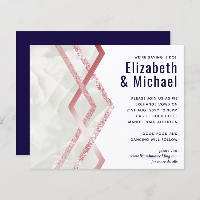 Rose Gold Foil Look Geometric Wedding (Vorne/Hinten)