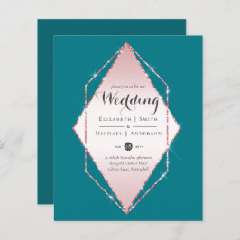 Rose Gold Foil Look Geometric Wedding