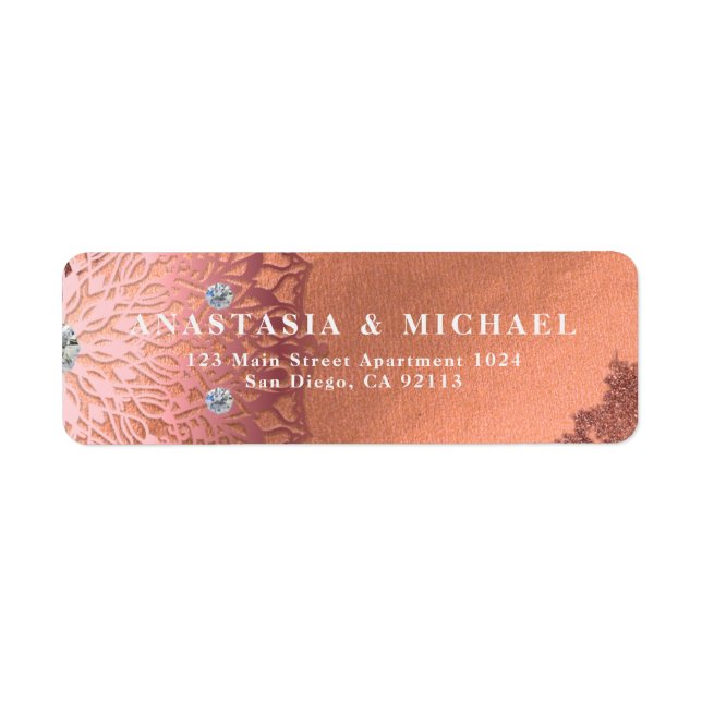 Rose Gold Foil Luxus Glam Stilvolle Hochzeit (Vorne)