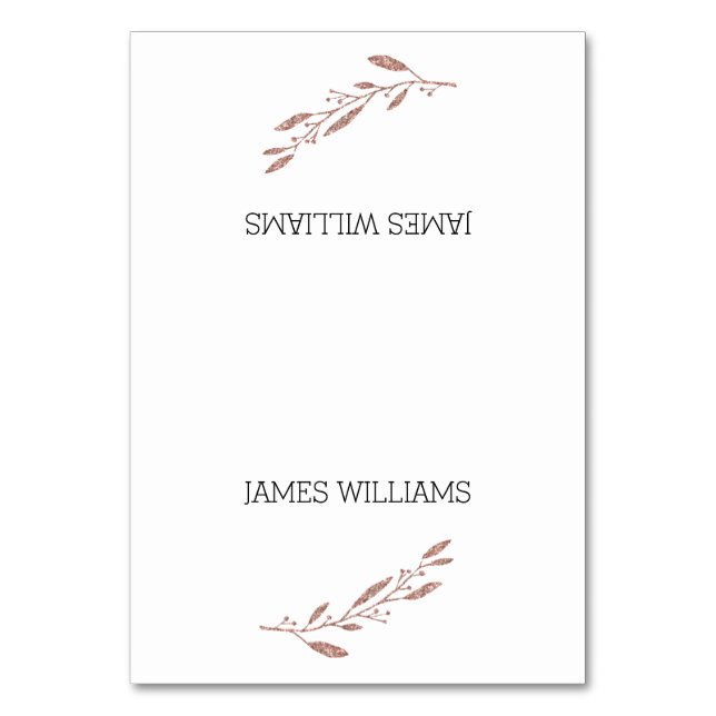 Rose Gold Foil Mariage Place Cartes Floral (Par défaut)