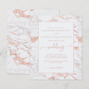 Rose Gold Foil Marmor Einladung